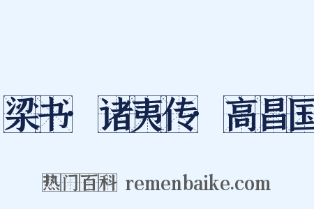 梁书·诸夷传·高昌国是什么意思的图片